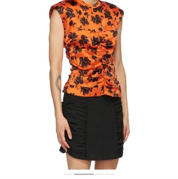 Ganni Orange Silk Top - Picture 3 of 3